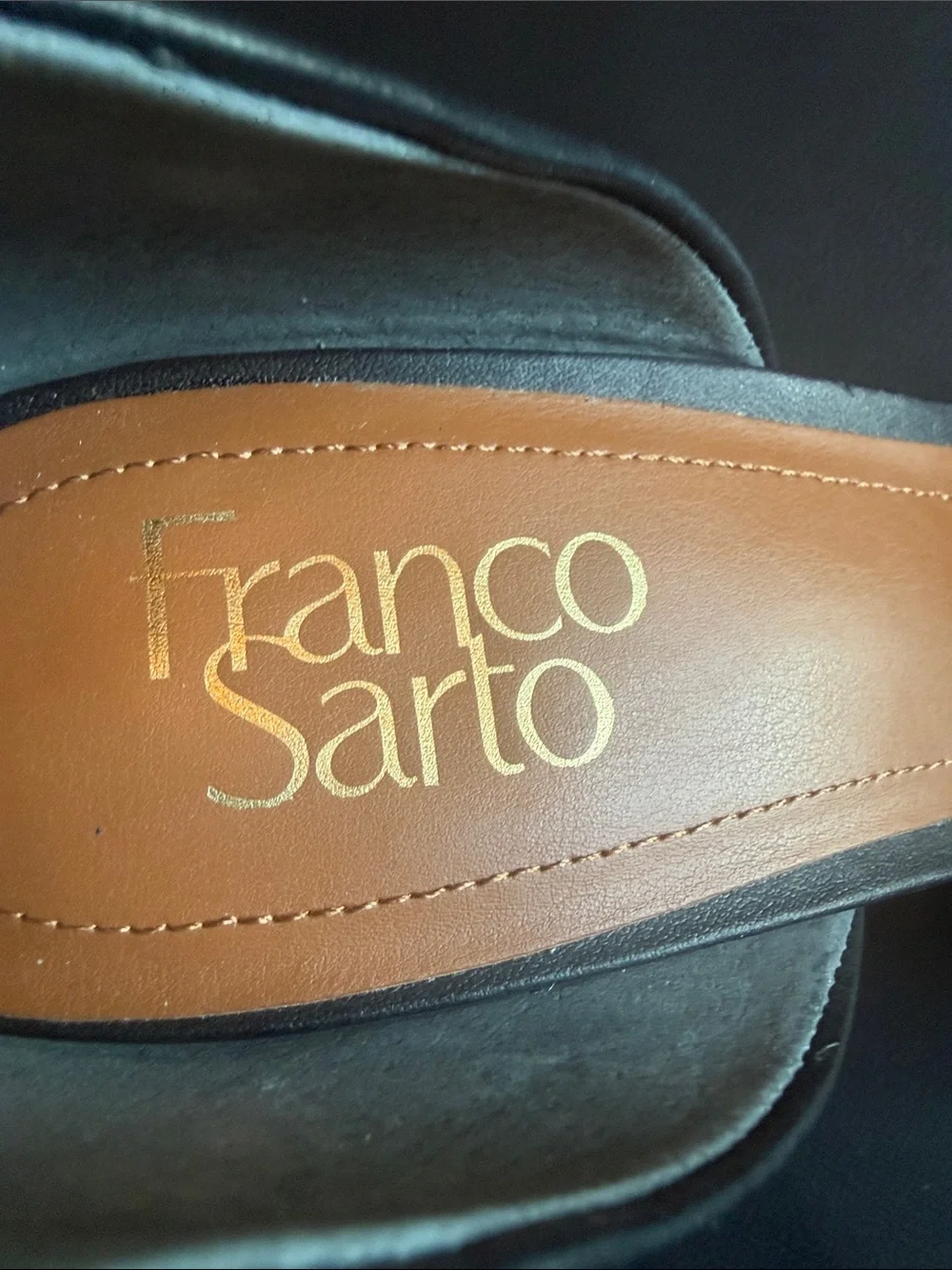 Franco Sarto Black Leather Classic Pumps Heels Size 9M Like New